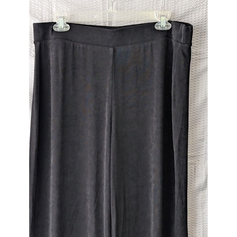 Chico's Travelers Black Wide Leg Pants Size 2R US 12/14 Regular Pull On Elastic